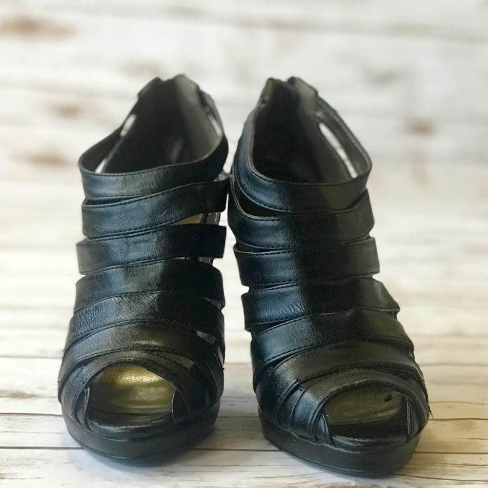 Strappy Caged Sandals.